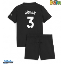 Manchester City Ruben Dias #3 Bortedraktsett Barn 2025-26 Kortermet (+ Korte bukser)